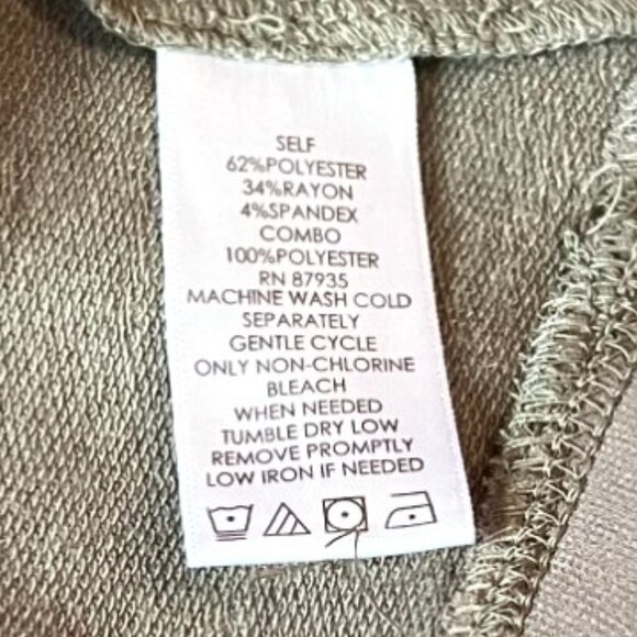 LOGO Lounge Taupe Tunic w/2 Front Pockets & 2-Tier Sheer Ruffle Hem, Size XXS - Picture 8 of 9